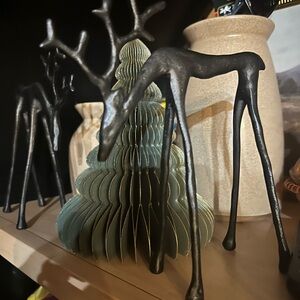 Elegant Black Metal Deer Sculpture one per order.  I do have two available